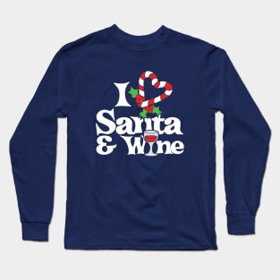 I love Santa and Wine Long Sleeve T-Shirt